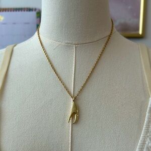 Crab Claw 18K Gold Plated Pendant Necklace